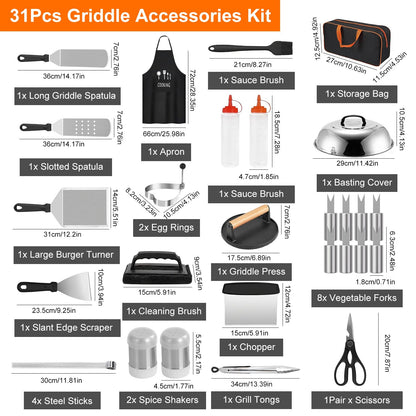 31-Piece Professional Griddle Tool Set