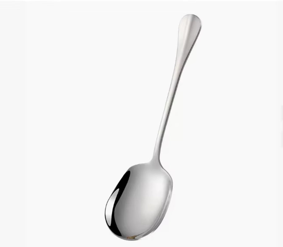 Stainless Steel Large Stainless Steel Rice Spoon Ergonomic Metal Serving Spoon Kitchen Flatware Salad Serving Utensils for Pasta