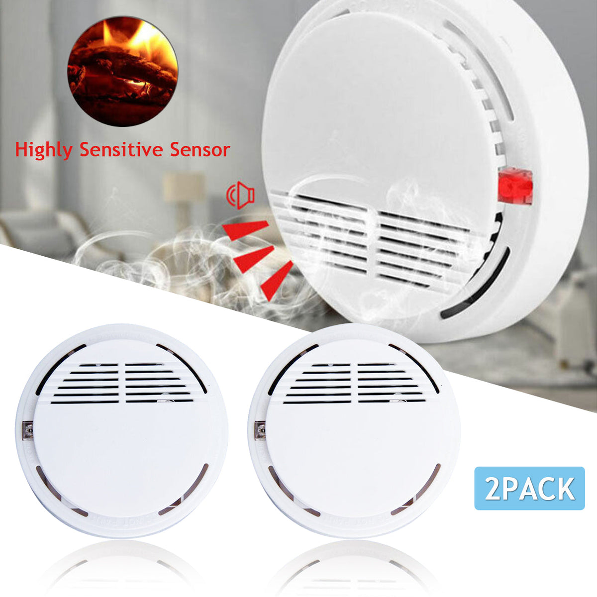 Photoelectric Smoke Alarm with Battery