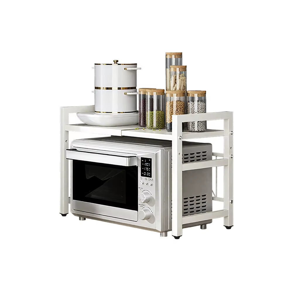 Kitchen Storage Rack Microwave Shelf Condiment Organizer Shelf Tableware Storage Expandable 42-64Cm Moisture and Rust