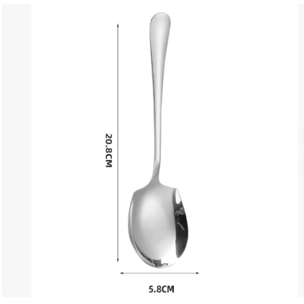 Stainless Steel Large Stainless Steel Rice Spoon Ergonomic Metal Serving Spoon Kitchen Flatware Salad Serving Utensils for Pasta